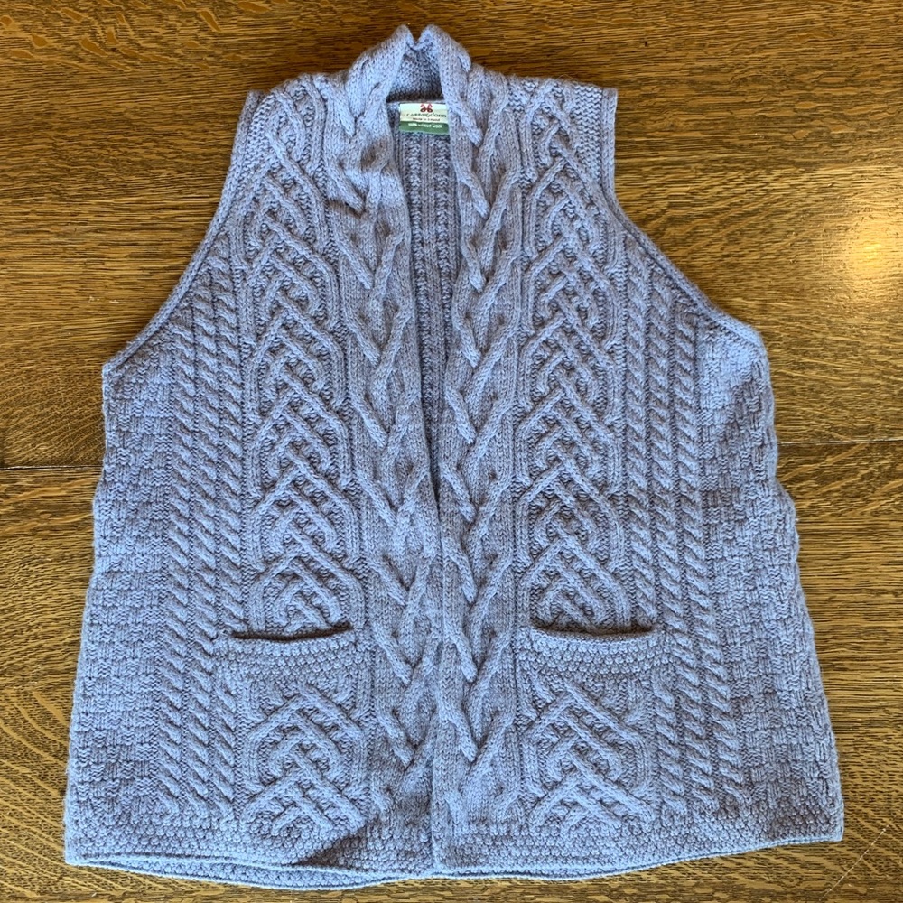 Carraigdom merino wool Irish Ireland sweater vest
